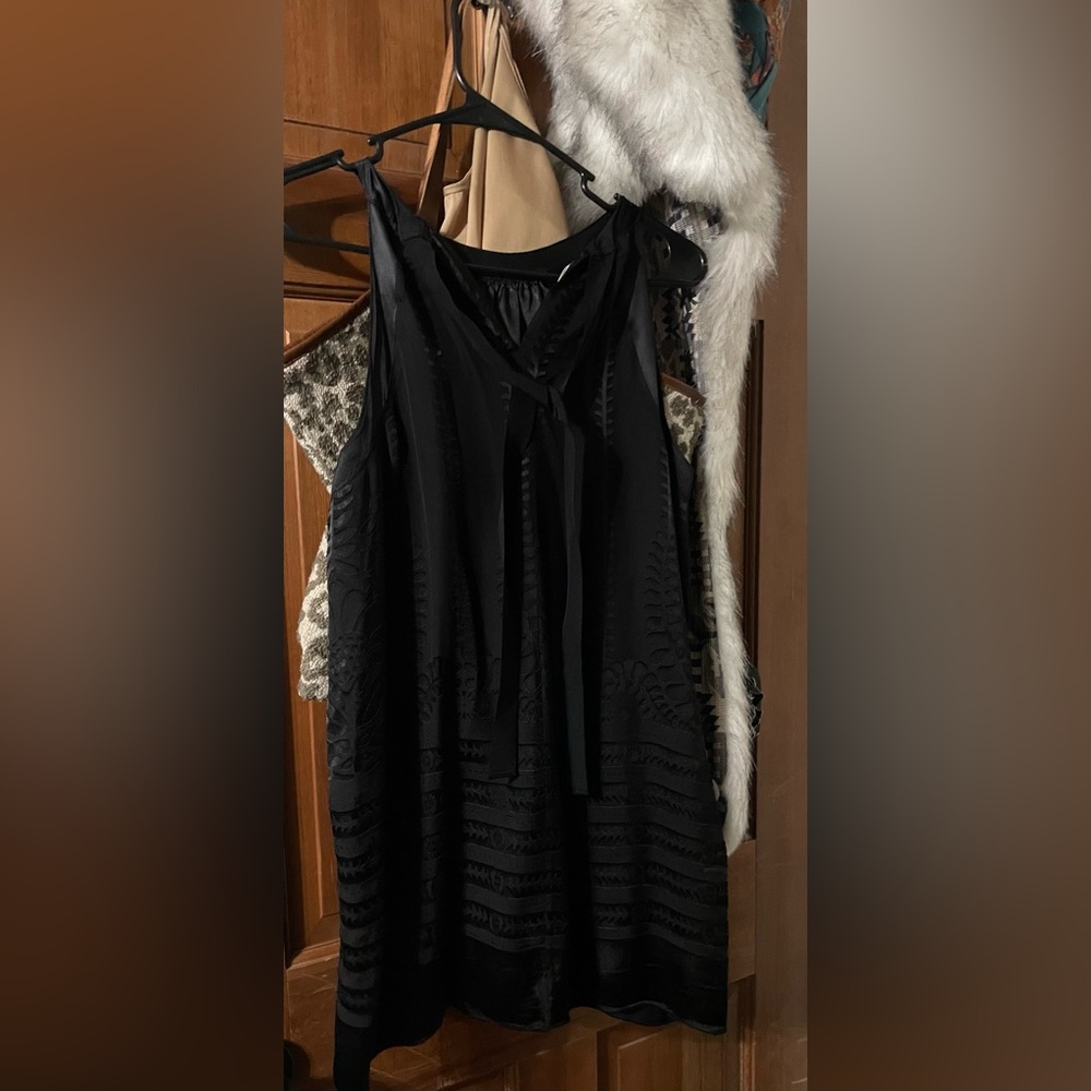 Max Studio Black Self-Tie Back Halter Neck Mini Dress - Picture 3 of 7